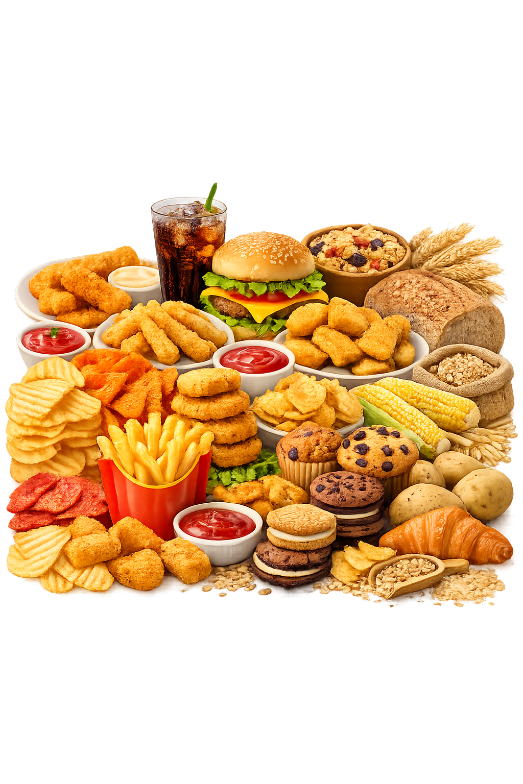 Food processing industry machines and material handling systems