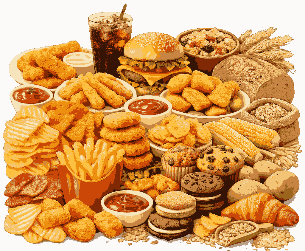 Food processing industry machines and material handling systems