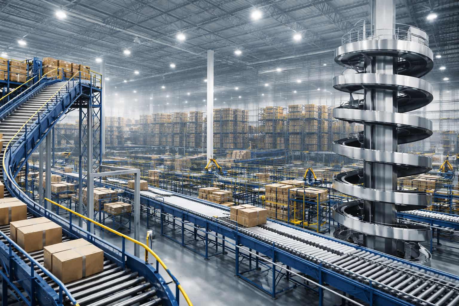 Modern Industrial Conveyor Systems at Work