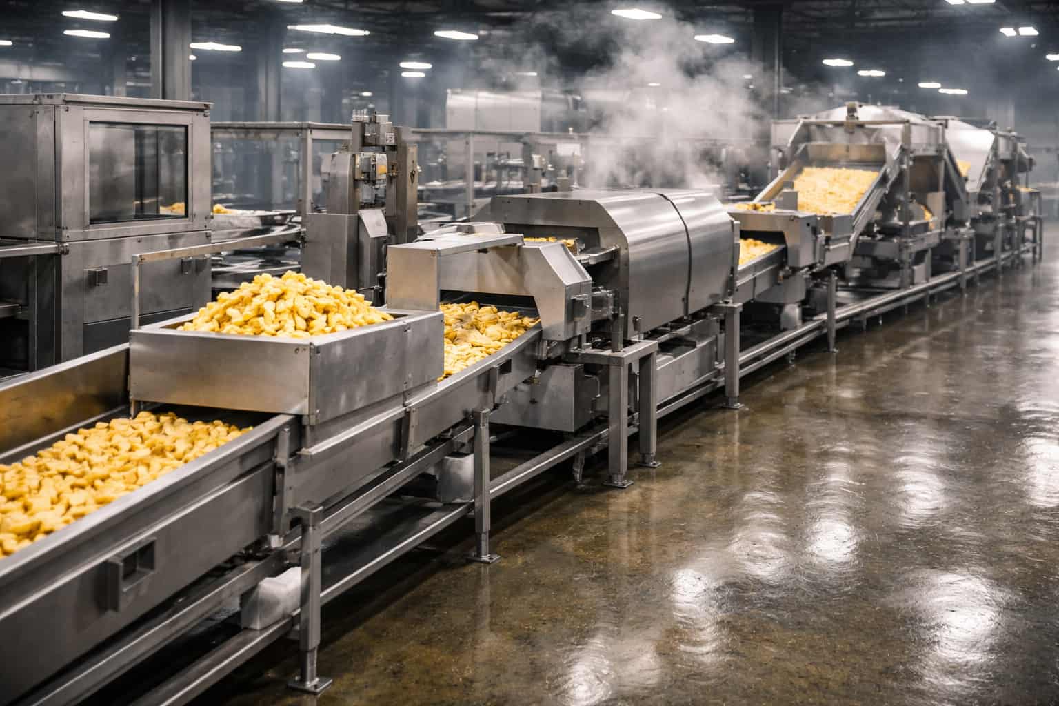 french fries processing line