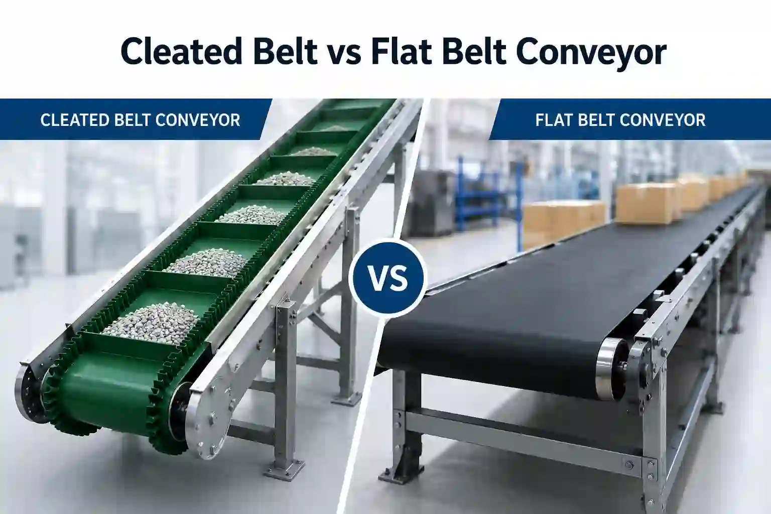 Cleated Belt vs Flat Belt Conveyor 2 Cleated Belt vs Flat Belt Conveyor Pune