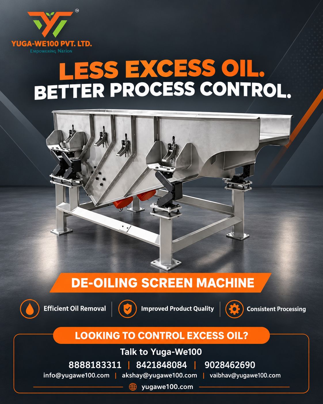 Deoiling Screen Manufacturer India for Food Processing
