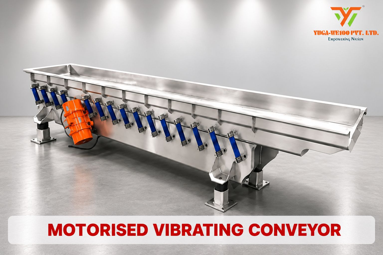 Home 17 Motorised Vibrating Conveyor Yugawe100 India For Food Processing