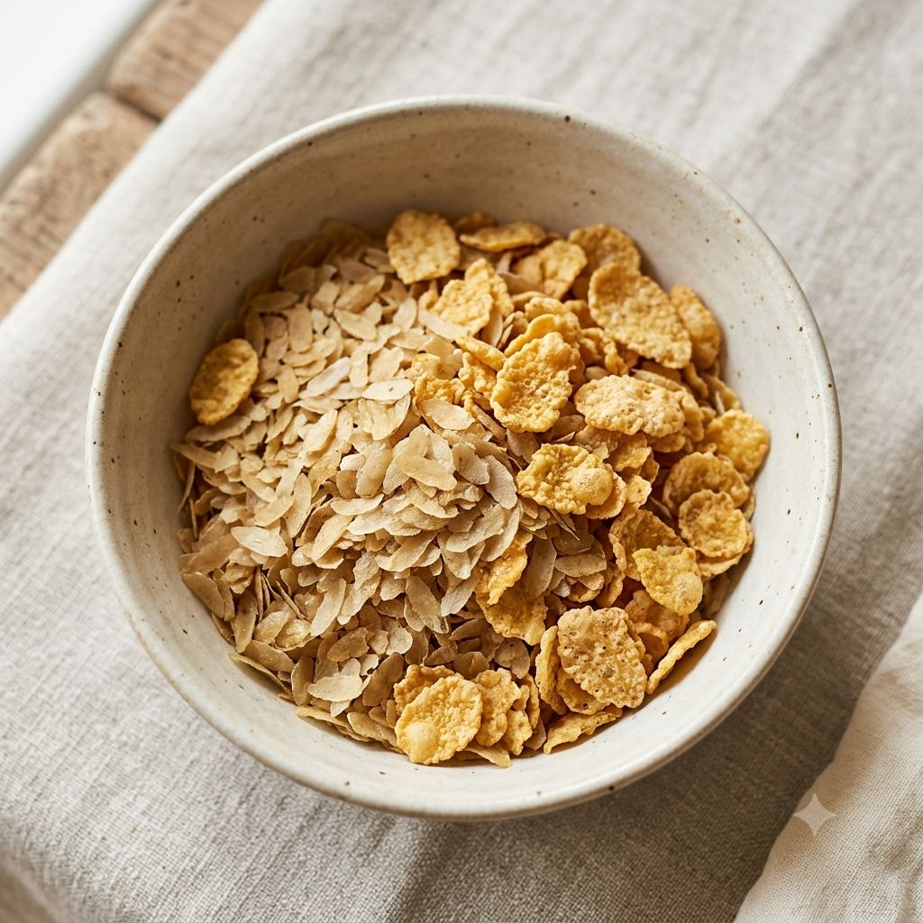 Rice and corn flakes